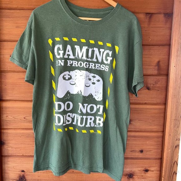 Gaming in Progress Army Green Shirt Large - Picture 1 of 4